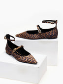 Μπαλαρίνες μυτερές με print CAROLINA - Leopard - thefashionproject.gr - CAROLINA