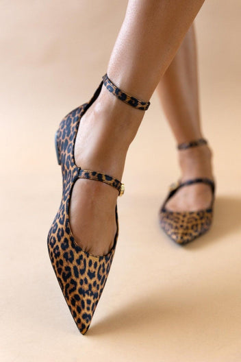 Μπαλαρίνες μυτερές με print CAROLINA - Leopard - thefashionproject.gr - CAROLINA