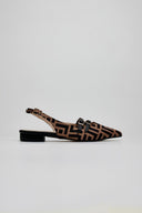 Μπαλαρίνες μυτερές με print TFP - Καφέ - thefashionproject.gr - TFP