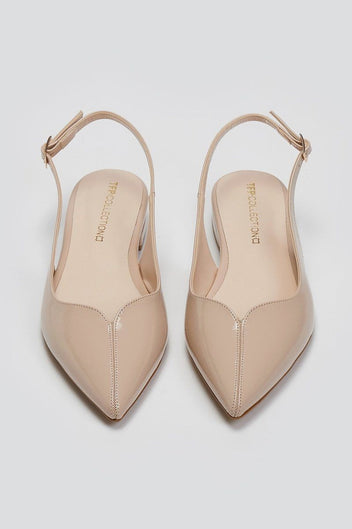 Μπαλαρίνες μυτερές με slingback λουράκι TFP - Nude - thefashionproject.gr - TFP