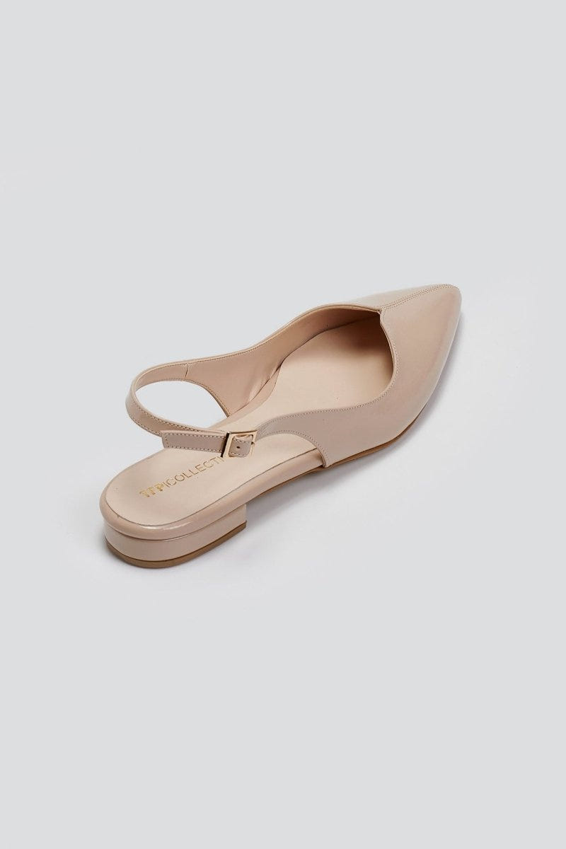 Μπαλαρίνες μυτερές με slingback λουράκι TFP - Nude - thefashionproject.gr - TFP