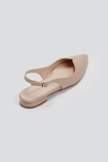 Μπαλαρίνες μυτερές με slingback λουράκι TFP - Nude - thefashionproject.gr - TFP
