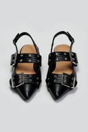 Μπαλαρίνες μυτερές με τοκάδες - Μαύρο - thefashionproject.gr - Ideal shoes