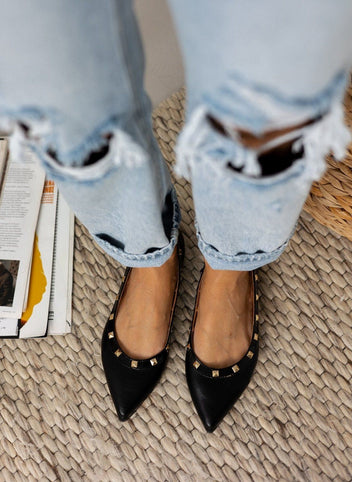 Μπαλαρίνες μυτερές με τρουκς estil - Μαύρο - thefashionproject.gr - Estil