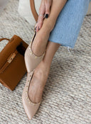 Μπαλαρίνες μυτερές με τρουκς estil - Nude - thefashionproject.gr - Estil