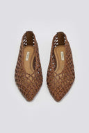 Μπαλαρίνες μυτερές πλεκτές CORINA - Καφέ - thefashionproject.gr - CORINA