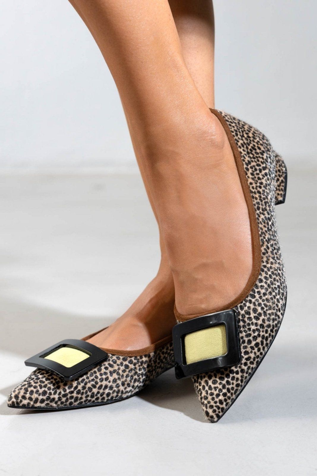Μπαλαρίνες μυτερές ponyskin AZAREY - Τάουπε - thefashionproject.gr - AZAREY