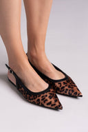 Μπαλαρίνες μυτερές σατέν με print ERYNN - Leopard - thefashionproject.gr - ERYNN