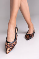Μπαλαρίνες μυτερές σατέν με print ERYNN - Leopard - thefashionproject.gr - ERYNN