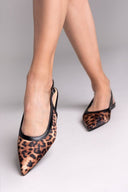 Μπαλαρίνες μυτερές σατέν με print ERYNN - Leopard - thefashionproject.gr - ERYNN