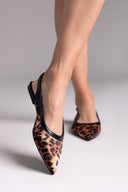 Μπαλαρίνες μυτερές σατέν με print ERYNN - Leopard - thefashionproject.gr - ERYNN