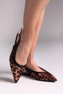 Μπαλαρίνες μυτερές σατέν με print ERYNN - Leopard - thefashionproject.gr - ERYNN