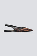Μπαλαρίνες μυτερές σατέν με print ERYNN - Leopard - thefashionproject.gr - ERYNN