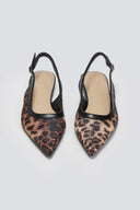Μπαλαρίνες μυτερές σατέν με print ERYNN - Leopard - thefashionproject.gr - ERYNN