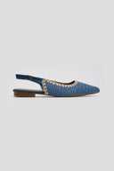 Μπαλαρίνες μυτερές slingback από ψάθα ERYNN - Γαλάζιο - thefashionproject.gr - ERYNN