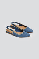 Μπαλαρίνες μυτερές slingback από ψάθα ERYNN - Γαλάζιο - thefashionproject.gr - ERYNN