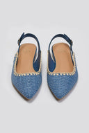 Μπαλαρίνες μυτερές slingback από ψάθα ERYNN - Γαλάζιο - thefashionproject.gr - ERYNN
