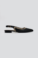 Μπαλαρίνες μυτερές slingback από ψάθα ERYNN - Μαύρο - thefashionproject.gr - ERYNN
