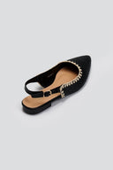 Μπαλαρίνες μυτερές slingback από ψάθα ERYNN - Μαύρο - thefashionproject.gr - ERYNN