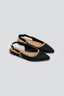 Μπαλαρίνες μυτερές slingback από ψάθα ERYNN - Μαύρο - thefashionproject.gr - ERYNN