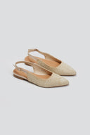 Μπαλαρίνες μυτερές slingback από ψάθα ERYNN - Μπεζ - thefashionproject.gr - ERYNN