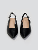 Μπαλαρίνες μυτερές slingback με στρας ERYNN - Μαύρο - thefashionproject.gr - ERYNN