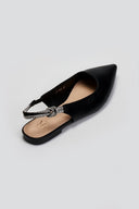 Μπαλαρίνες μυτερές slingback με στρας ERYNN - Μαύρο - thefashionproject.gr - ERYNN