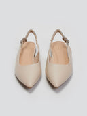 Μπαλαρίνες μυτερές slingback με στρας ERYNN - Μπεζ - thefashionproject.gr - ERYNN