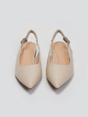 Μπαλαρίνες μυτερές slingback με στρας ERYNN - Μπεζ - thefashionproject.gr - ERYNN