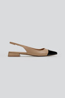 Μπαλαρίνες μυτερές slingback - Μπεζ/Μαύρο - thefashionproject.gr - BOTEGGA 22
