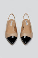 Μπαλαρίνες μυτερές slingback - Μπεζ/Μαύρο - thefashionproject.gr - BOTEGGA 22