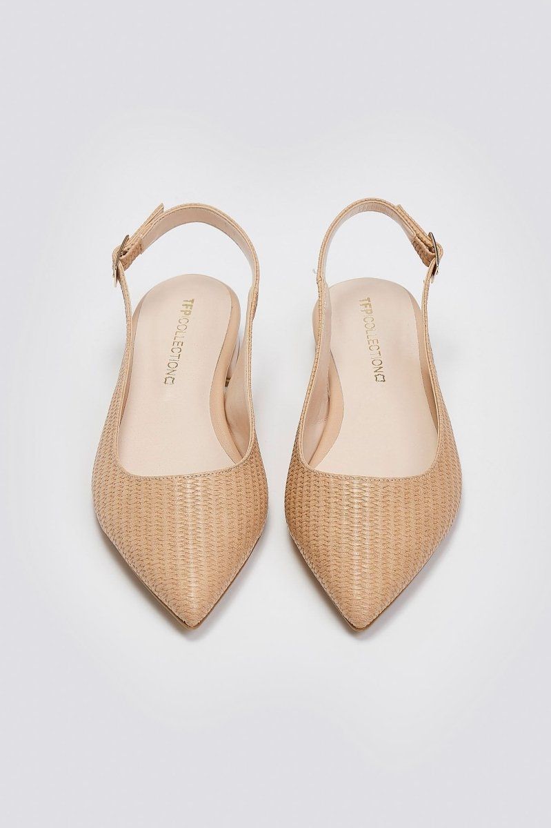 Μπαλαρίνες μυτερές slingback TFP - Biscuit - thefashionproject.gr - TFP