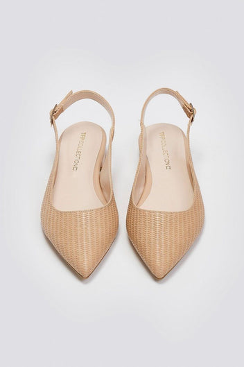 Μπαλαρίνες μυτερές slingback TFP - Biscuit - thefashionproject.gr - TFP