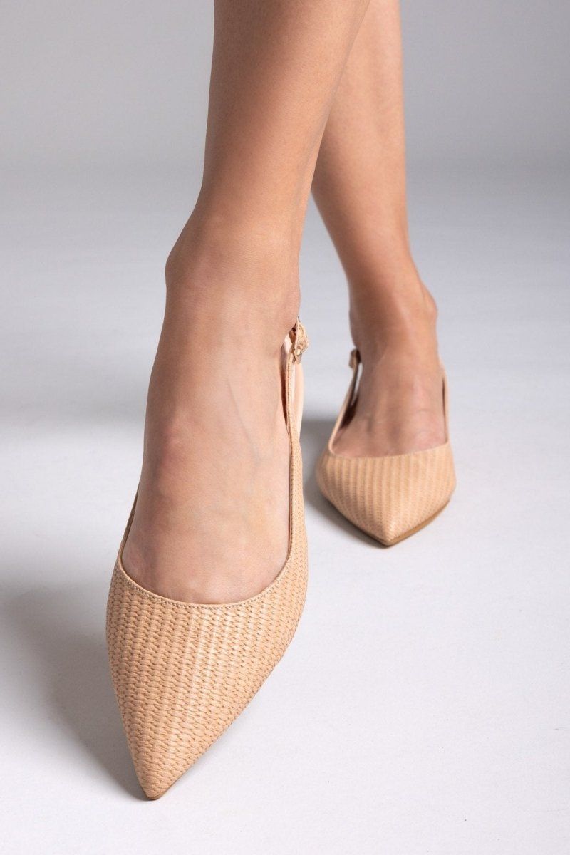 Μπαλαρίνες μυτερές slingback TFP - Biscuit - thefashionproject.gr - TFP