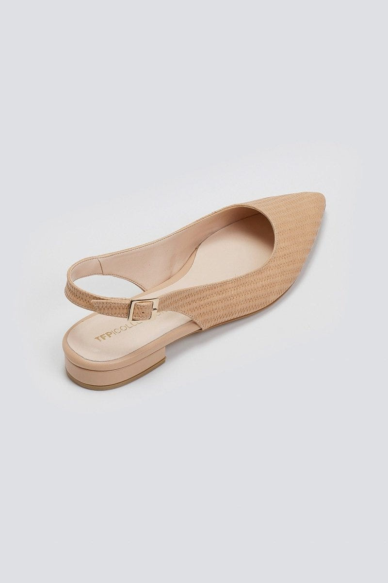 Μπαλαρίνες μυτερές slingback TFP - Biscuit - thefashionproject.gr - TFP