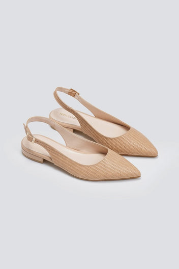 Μπαλαρίνες μυτερές slingback TFP - Biscuit - thefashionproject.gr - TFP