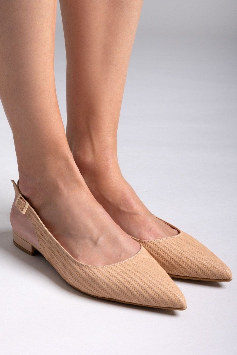 Μπαλαρίνες μυτερές slingback TFP - Biscuit - thefashionproject.gr - TFP