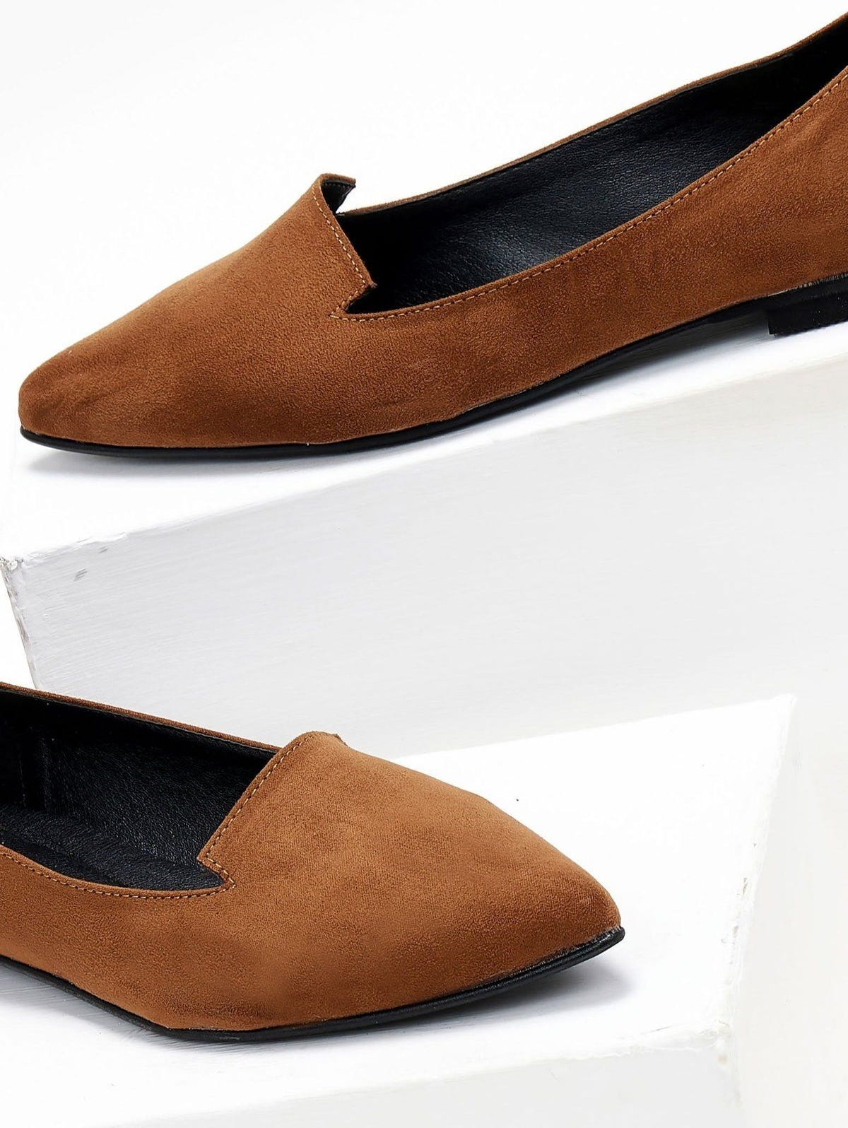 Μπαλαρίνες μυτερές suede Estil - Ταμπά - thefashionproject.gr - Estil