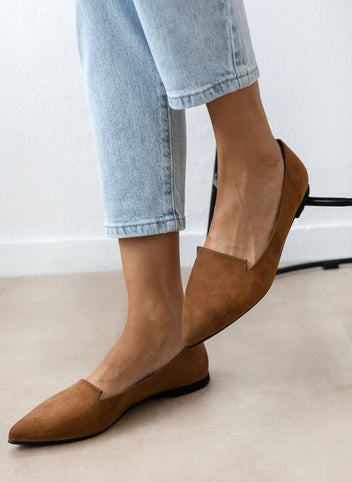 Μπαλαρίνες μυτερές suede Estil - Ταμπά - thefashionproject.gr - Estil