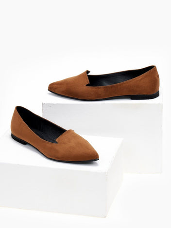 Μπαλαρίνες μυτερές suede Estil - Ταμπά - thefashionproject.gr - Estil