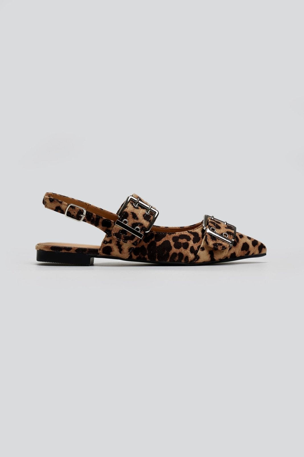 Μπαλαρίνες μυτερές suede με τοκάδες - Leopard - thefashionproject.gr - Ideal shoes