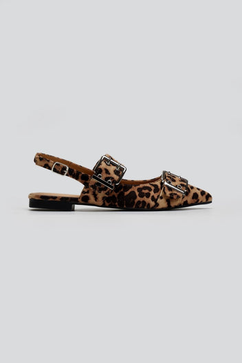 Μπαλαρίνες μυτερές suede με τοκάδες - Leopard - thefashionproject.gr - Ideal shoes