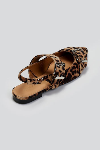 Μπαλαρίνες μυτερές suede με τοκάδες - Leopard - thefashionproject.gr - Ideal shoes