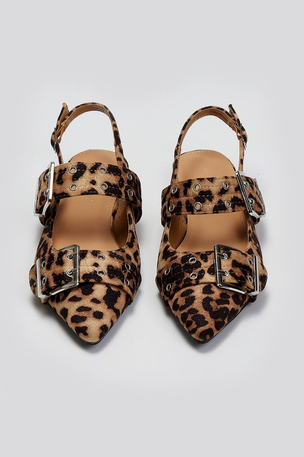 Μπαλαρίνες μυτερές suede με τοκάδες - Leopard - thefashionproject.gr - Ideal shoes