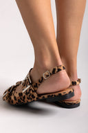 Μπαλαρίνες μυτερές suede με τοκάδες - Leopard - thefashionproject.gr - Ideal shoes
