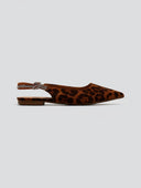 Μπαλαρίνες μυτερές suede slingback με στρας ERYNN - Leopard - thefashionproject.gr - ERYNN