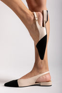 Μπαλαρίνες slingback μυτερές - Μαύρο/Μπεζ - thefashionproject.gr - Sergio Todzi