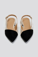 Μπαλαρίνες slingback μυτερές - Μαύρο/Μπεζ - thefashionproject.gr - Sergio Todzi