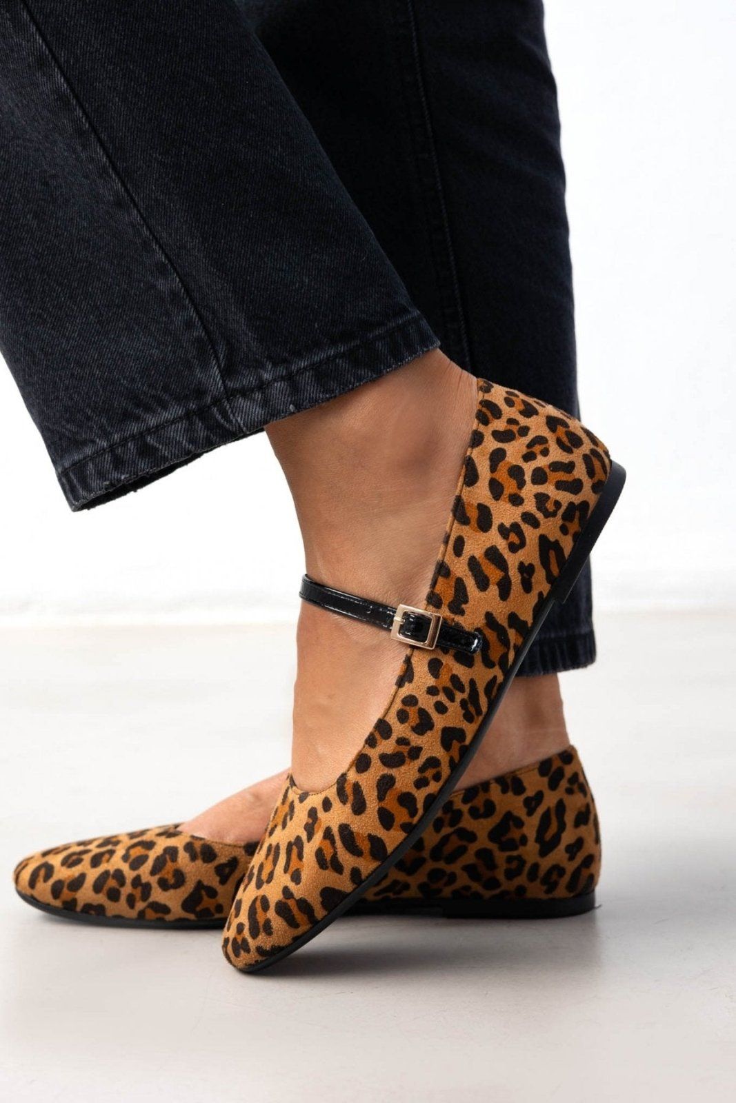 Μπαλαρίνες suede με print - Leopard - thefashionproject.gr - TFP