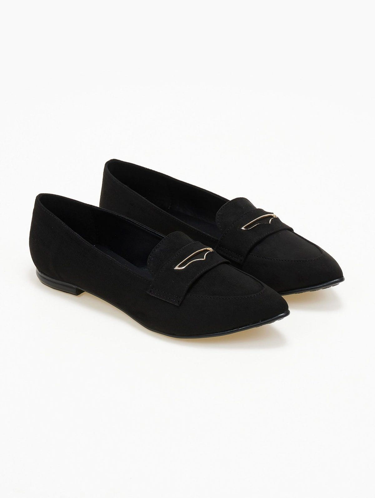 Μπαλαρίνες suede μυτερά estil - Μαύρο - thefashionproject.gr - Estil
